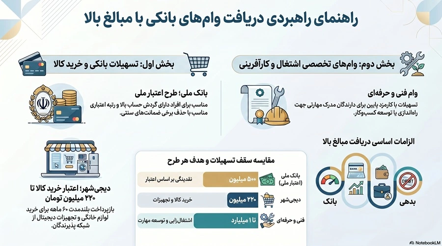 بهترین بانک برای گرفتن وام با مبلغ بالا