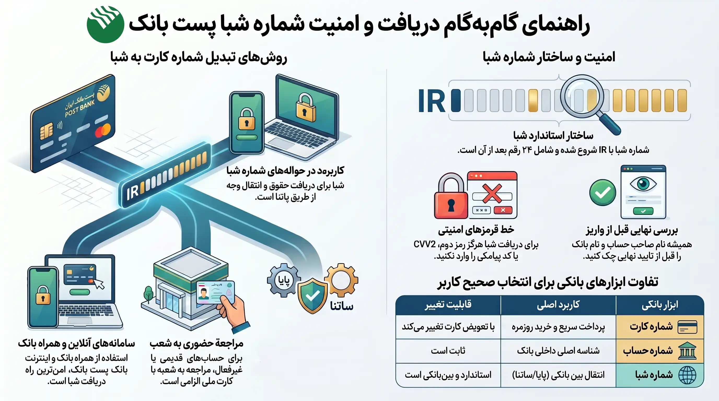 تبدیل شماره کارت به شبا پست بانک