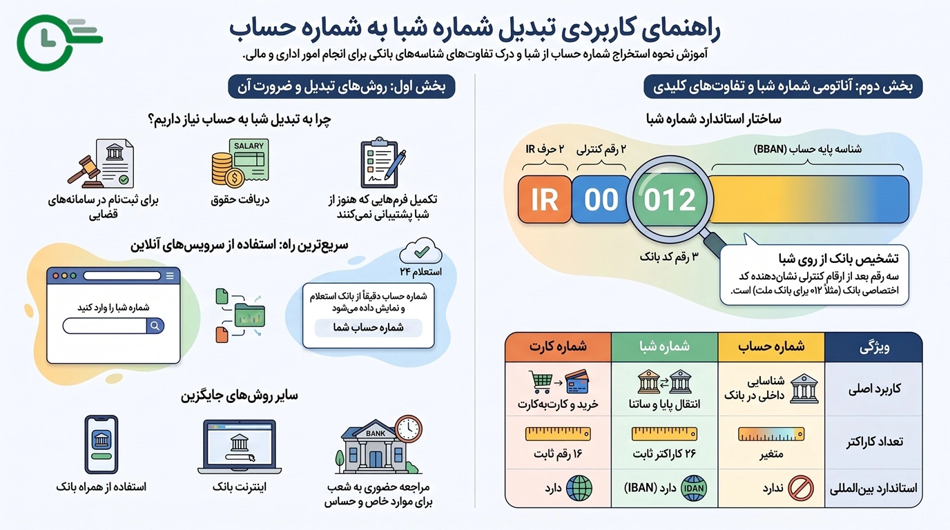 تبدیل شماره شبا به شماره حساب